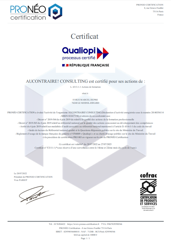 Entreprise certifiée Qualiopi